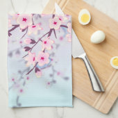 Linge De Cuisine Classé Fleurs de cerise Paysage bleu rose (Quart Plié)