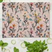 Linge De Cuisine Classic beau motif floral luxe rose mignon (Plié)