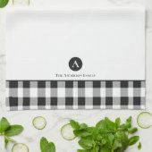 Linge De Cuisine Classic Buffalo Plaid Nom de famille initial Cuisi (Plié)