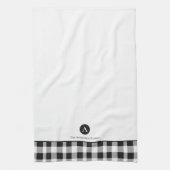 Linge De Cuisine Classic Buffalo Plaid Nom de famille initial Cuisi (Vertical)