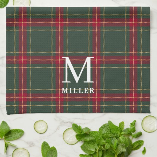 Linge De Cuisine Classic Green and Red Tartan Plaid Christmas (Plié)