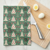 Linge De Cuisine Classic Green Christmas Tree Pattern Holiday (Quart Plié)