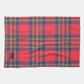 Linge De Cuisine Classic Holiday Red Tartan Plaid INITIALS Festive (Horizontal)