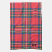 Linge De Cuisine Classic Holiday Red Tartan Plaid INITIALS Festive (Vertical)