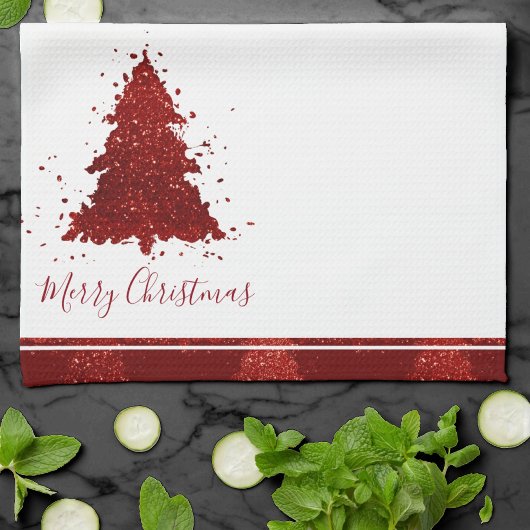 Linge De Cuisine Classic Merry Christmas | Rich Festive Crimson Red