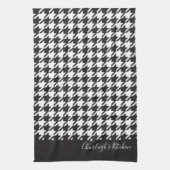 Linge De Cuisine Classic moderne noir et blanc Houndstooth (Vertical)