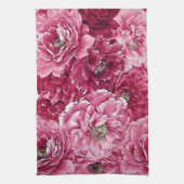 Linge De Cuisine Classic Pink Peonies Clusters Floral Cuisine Servi (Vertical)