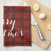 Linge De Cuisine Classic Plaid Merry Christmas Festive - (Quart Plié)
