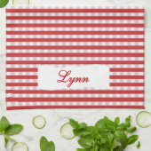 Linge De Cuisine Classic Red & White Gingham | Personalized Name (Plié)