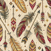 Linge De Cuisine Classic Tribal Towel Personalized Feathers Accent