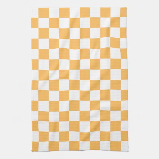 Linge De Cuisine Classic visual peach checkerboard  (Vertical)