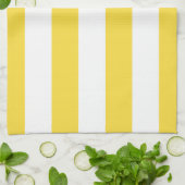 Linge De Cuisine Classic Wide Stripes, citron jaune et blanc (Plié)
