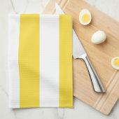 Linge De Cuisine Classic Wide Stripes, citron jaune et blanc (Quart Plié)