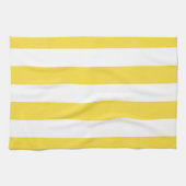 Linge De Cuisine Classic Wide Stripes, citron jaune et blanc (Horizontal)