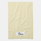 Linge De Cuisine Classic Yellow & White Gingham | Personalized Name (Vertical)