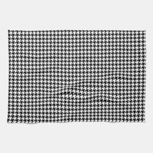 Linge De Cuisine Classique Houndstooth Noir Blanc (Horizontal)