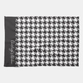 Linge De Cuisine Classique Moderne Noir et Blanc Houndstooth (Horizontal)