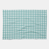 Linge De Cuisine Classique motif gingham sarcelle et blanc Maison d (Horizontal)