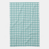 Linge De Cuisine Classique motif gingham sarcelle et blanc Maison d (Vertical)