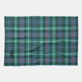 Linge De Cuisine Classique Tartan Plaid Initiales Festive (Horizontal)