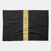Linge De Cuisine Classy Faux Gold Stripe & Black Arrière - plan ou  (Horizontal)