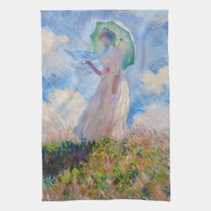 Linge De Cuisine Claude Monet - Femme avec Parasol face à gauche