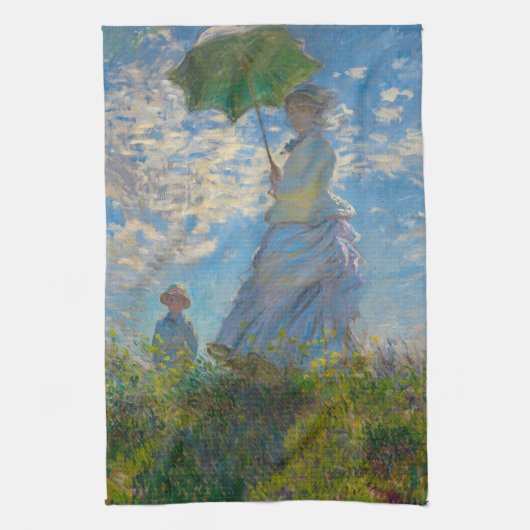 Linge De Cuisine Claude Monet Femme avec un parasol (Vertical)