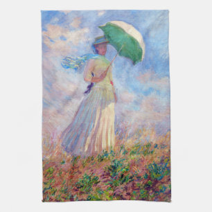 Linge De Cuisine Claude Monet - Femme avec un parasol face à droite