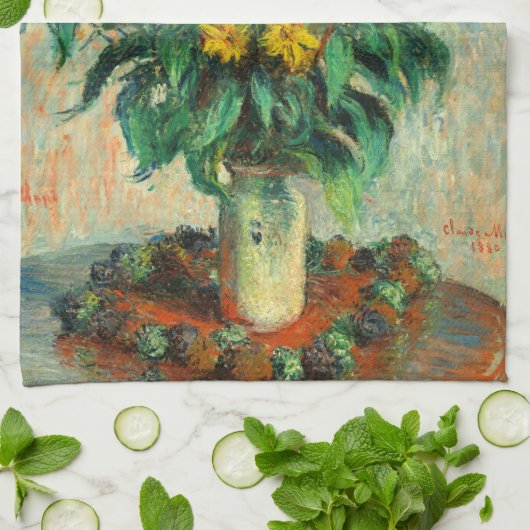 Linge De Cuisine Claude Monet - Fleurs d'artichauts de Jérusalem (Plié)