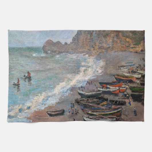 Linge De Cuisine Claude Monet - La plage d'Etretat (Horizontal)
