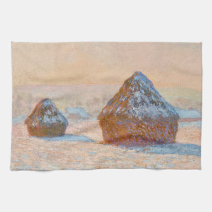 Linge De Cuisine Claude Monet - Piles à roues, Effet neige, Matin
