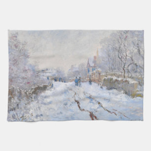 Linge De Cuisine Claude Monet - Scène de neige à Argenteuil