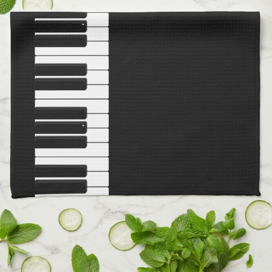 Linge De Cuisine Clavier de piano noir et blanc (Plié)