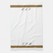 Linge De Cuisine Clé grecque et monogramme (Vertical)