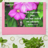 Linge De Cuisine Clematis avec Romains 5:3-5 (Plié)