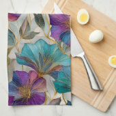 Linge De Cuisine Clematis violet Art Nouveau (Quart Plié)