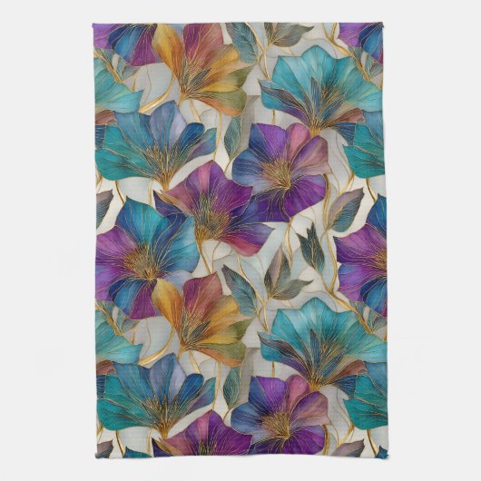 Linge De Cuisine Clematis violet Art Nouveau (Vertical)