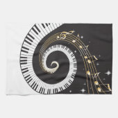 Linge De Cuisine Clés de tourbillonnement de piano (Horizontal)