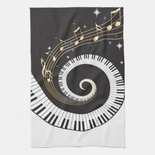 Linge De Cuisine Clés de tourbillonnement de piano