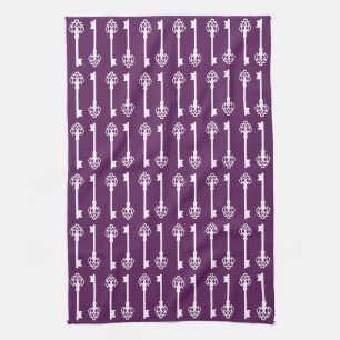Linge De Cuisine Clés victoriennes violettes