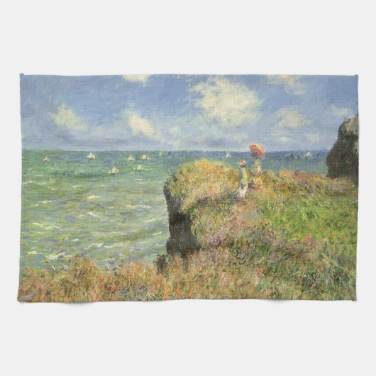 Linge De Cuisine Cliff Walk à Pourville par Claude Monet (Horizontal)