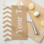 Linge De Cuisine Clifton Beach Sand Wave Chevron personnalisable (Quart Plié)