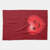 Linge De Cuisine Cligner de l'oeil le coeur Emoji (Horizontal)
