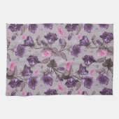 Linge De Cuisine cloches de main violettes et motif de papillons (Horizontal)