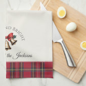 Linge De Cuisine Cloches de Noël Or Customisé Nom Noël (Quart Plié)