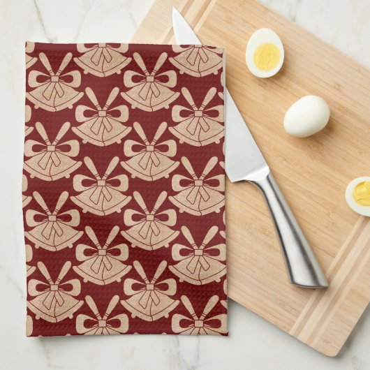 Linge De Cuisine Cloches de Parties scintillant en or glam sur Noël (Quart Plié)