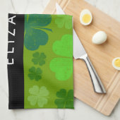 Linge De Cuisine Cloches Vertes, Cloches Lucky, Votre Nom (Quart Plié)