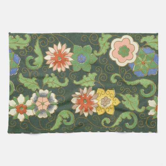 Linge De Cuisine Cloisonne Chine Patter Asiatique Oriental (Horizontal)