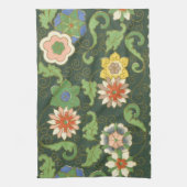 Linge De Cuisine Cloisonne Chine Patter Asiatique Oriental (Vertical)
