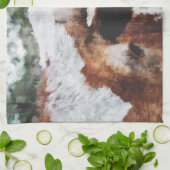 Linge De Cuisine Closeup Impressionniste Peint Longhorn (Plié)